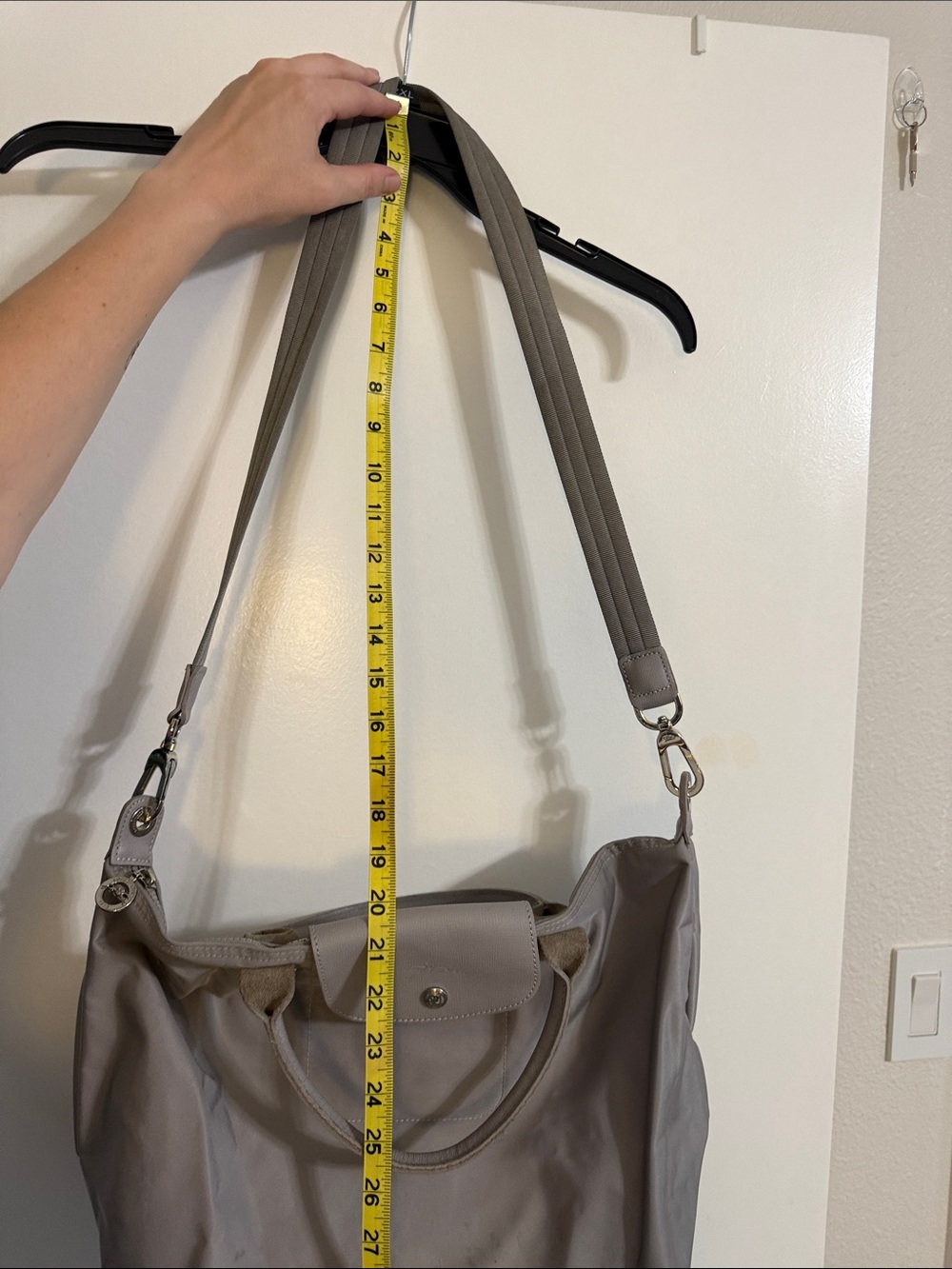 Gray Women's Shoulder Bag with Removable Strap Longchamp authentic crossbody - Picture 2 of 15